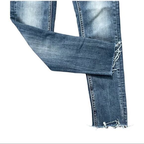 ZARA High Rise Distressed Raw Hem Skinny Jeans Size 2‎ - Picture 5 of 10